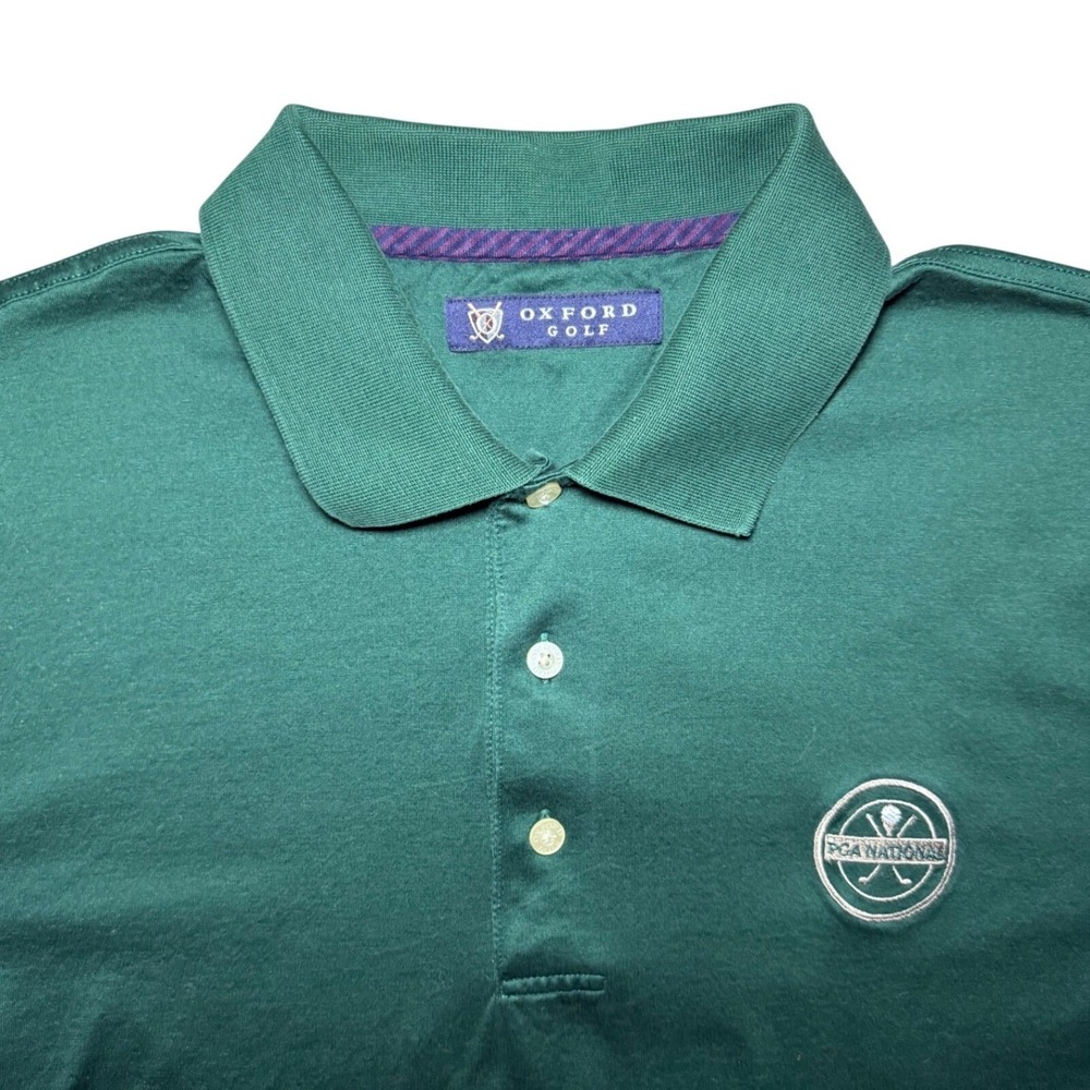 Oxford Golf Polo Shirt Mens Medium Green PGA National Logo